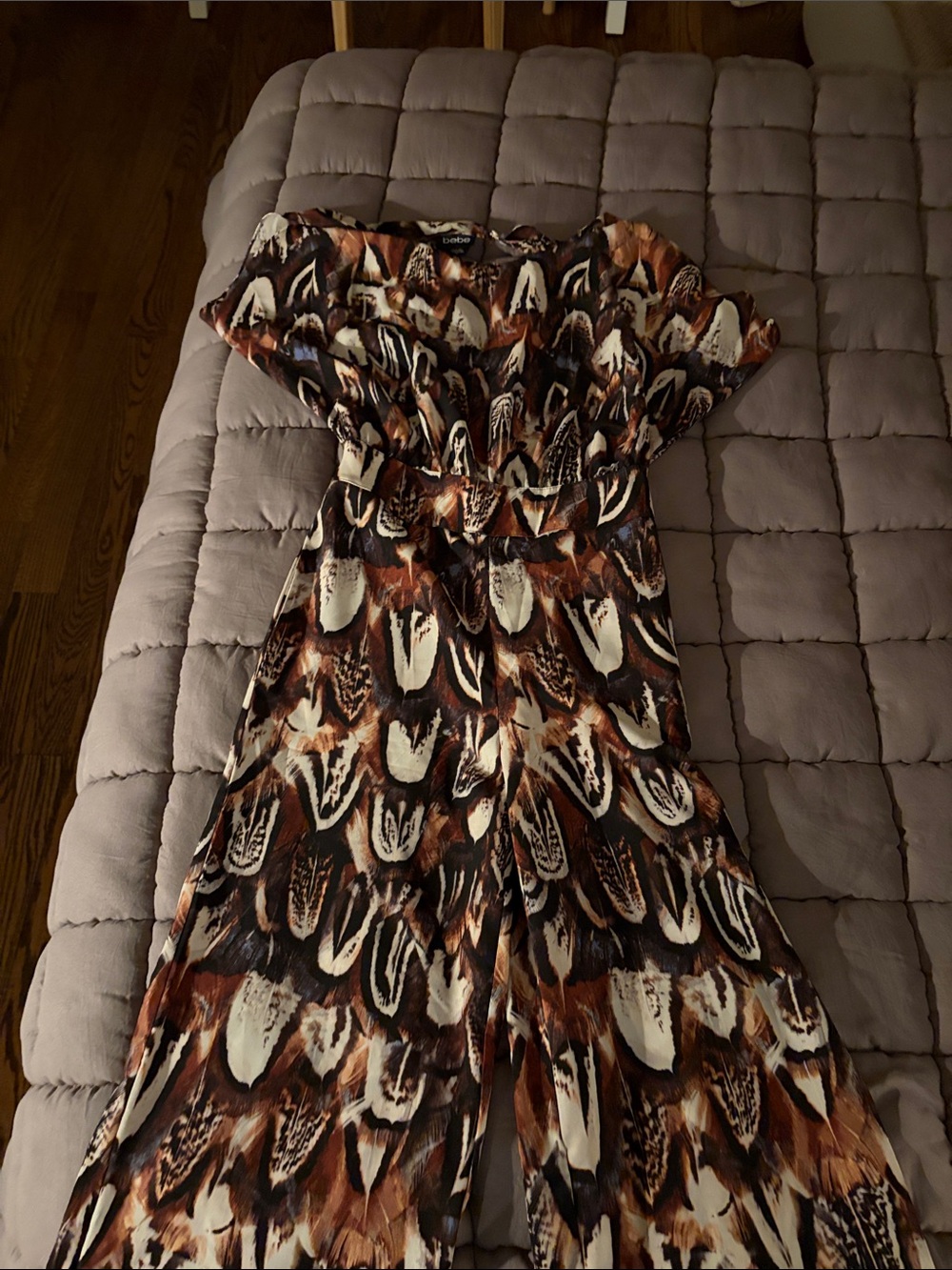 Bebe Brown Multi Printed romper